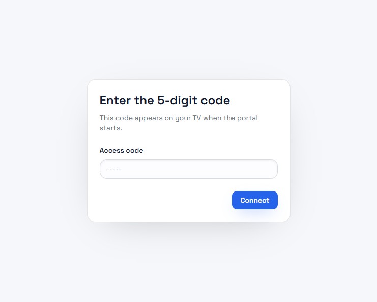 Portal client prompting for 5-digit code